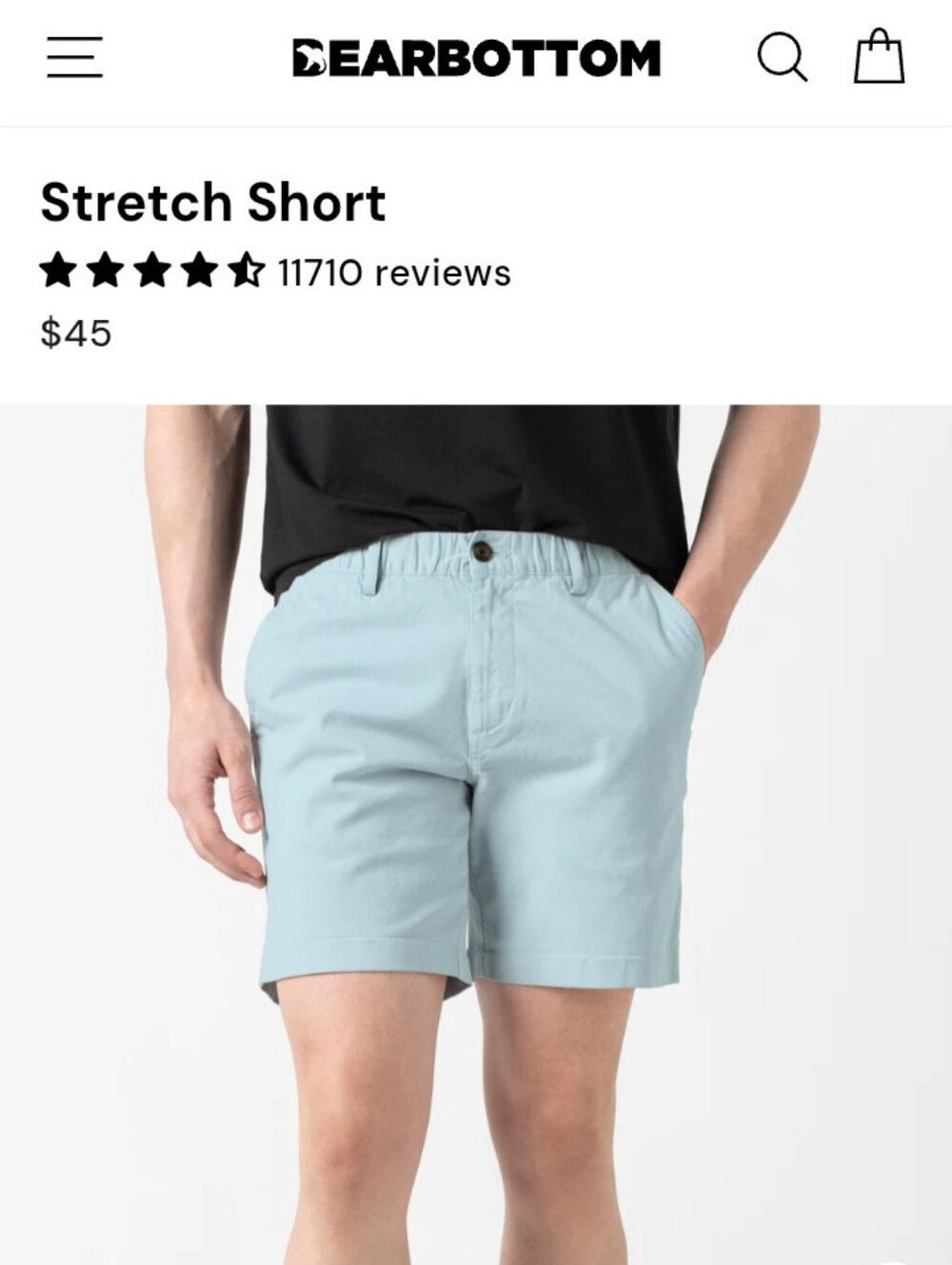 Bearbottom Blue Coastal Mens Shorts 7" Inseam